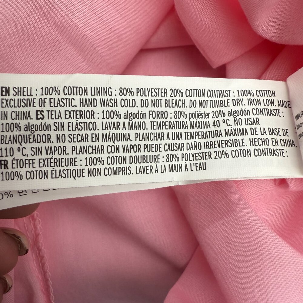 NWT Women's ENGLISH FACTORY Pleated Puff Sleeve‎ Mini Dress Pink | Size XS - Picture 11 of 13